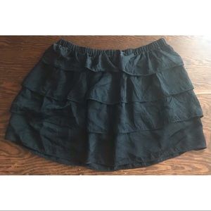Vintage talula aritzia tiered black silk skirt large